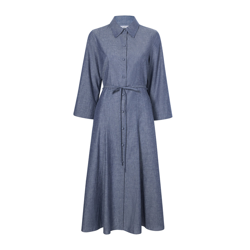 packshot image of the pepper dress in clear blue