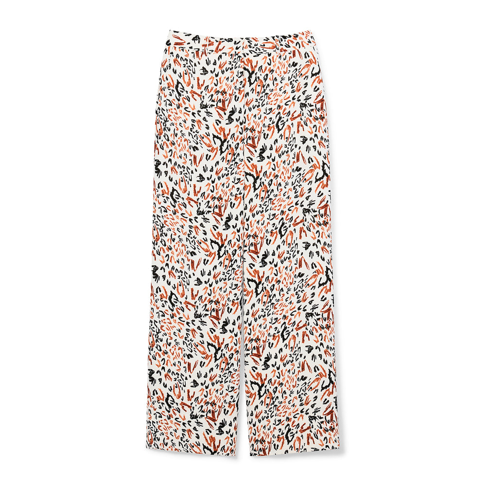 packshot image of the tinsley trousers in leopard sketch