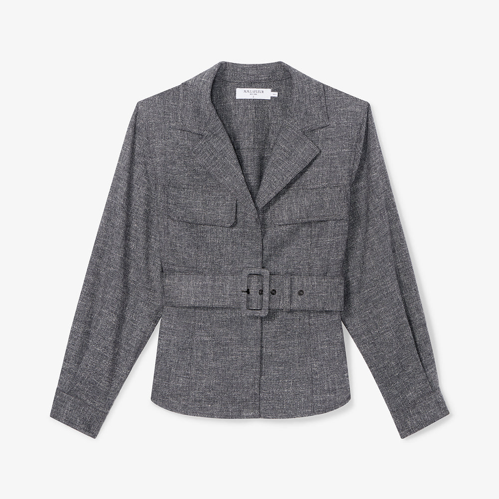 packshot image of the natalia jacket in black/white