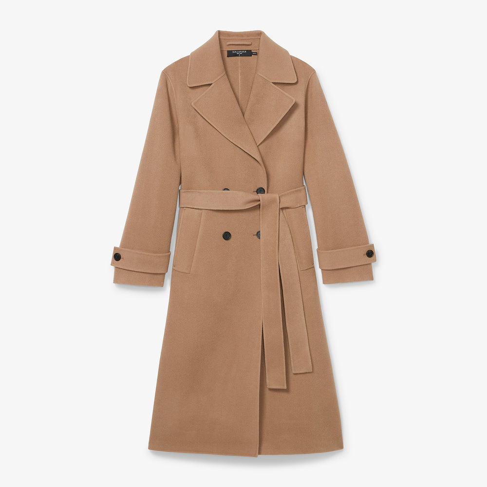 packshot image of the viola coat in camel