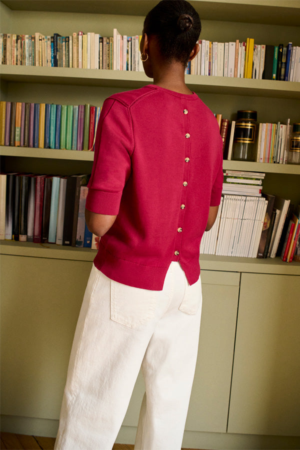 Iroha top in red raspberry