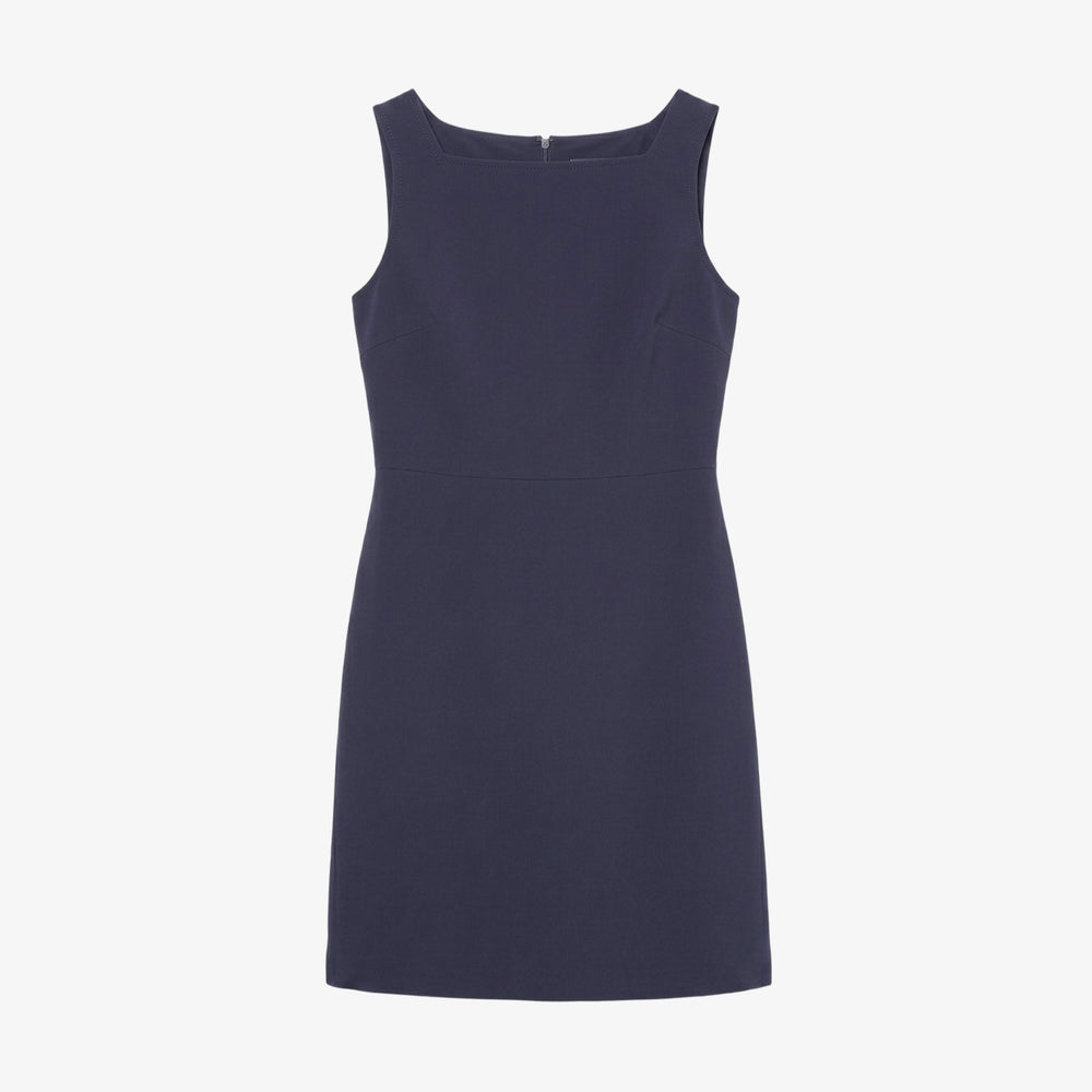 Packshot image of the madge square neck  sleeveless shift dress in oxford