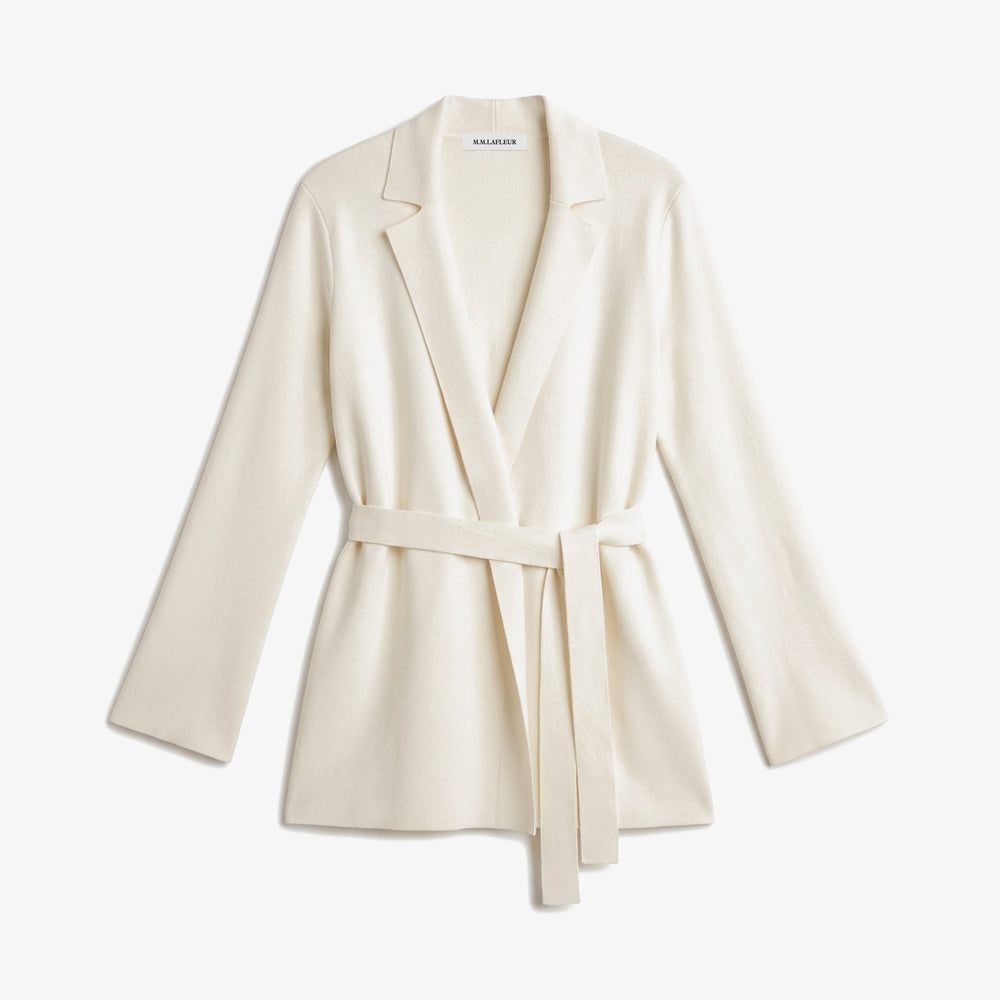 White robe with a belt on a white background
