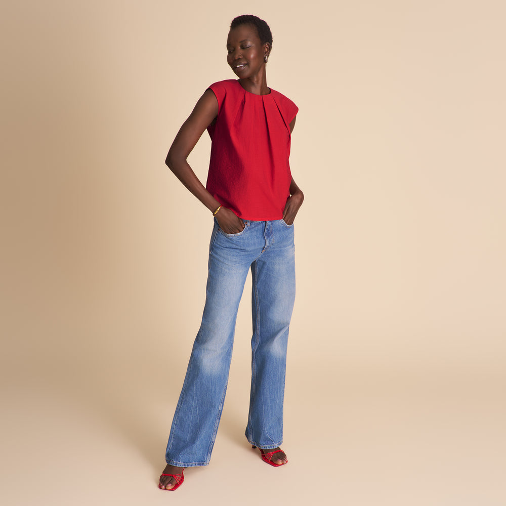 Nika Summer Friday Top, Ribbon Red, image 2 of 9