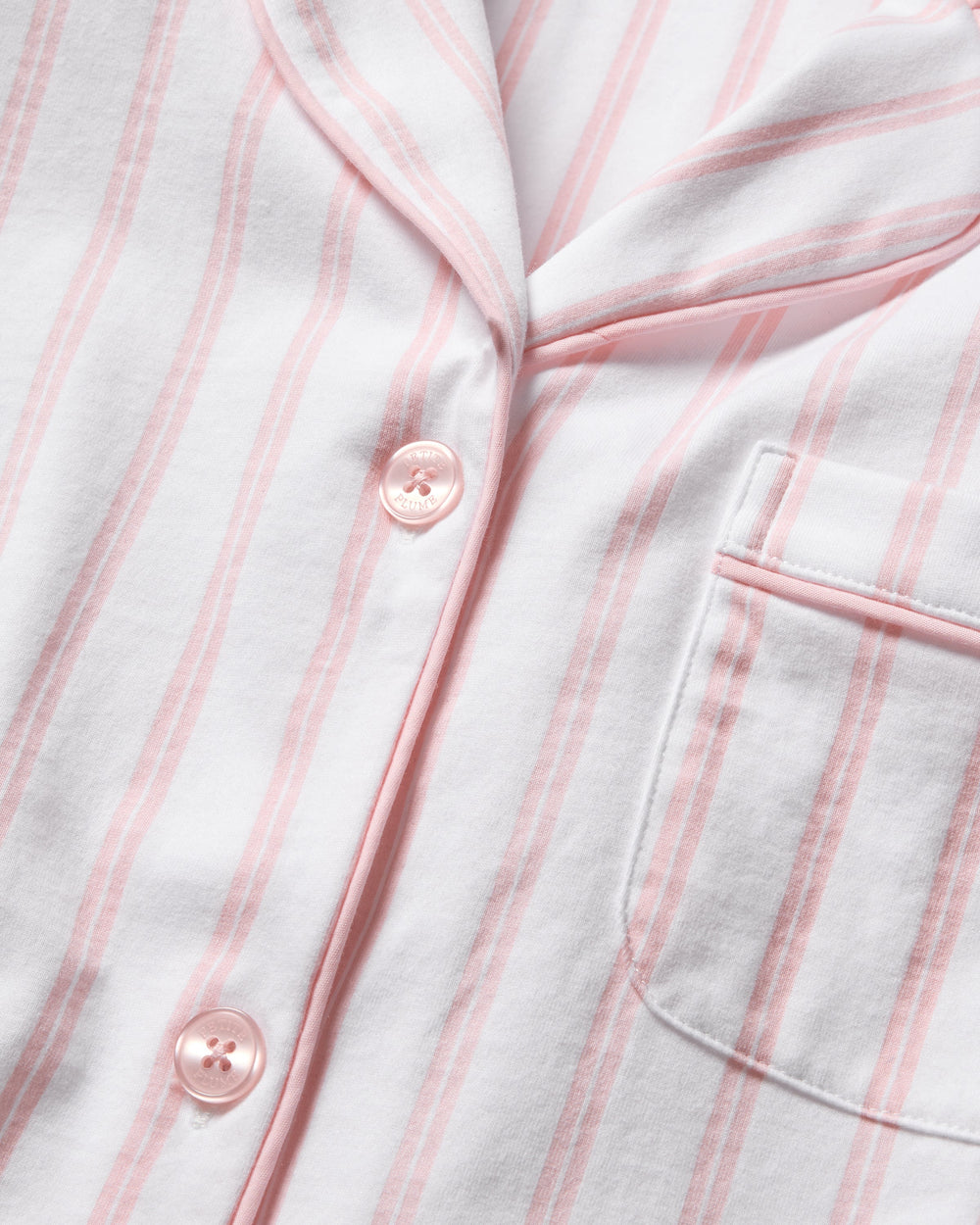 Petite Plume Pima Nightshirt, Pink Stripe, image 4 of 4