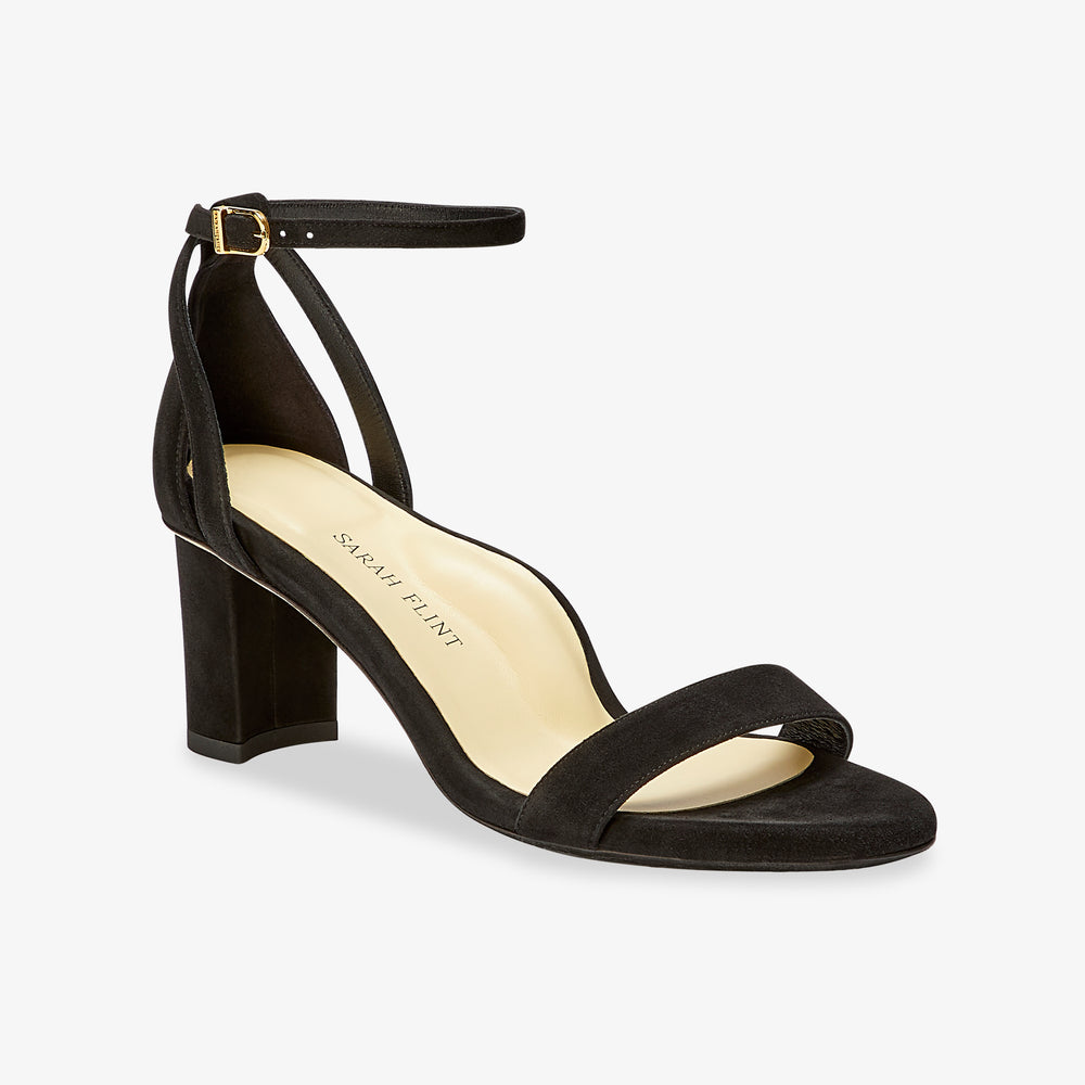 image of the perfect perfect block sandal in black suede