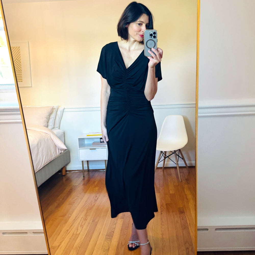 Woman wearing the von dress