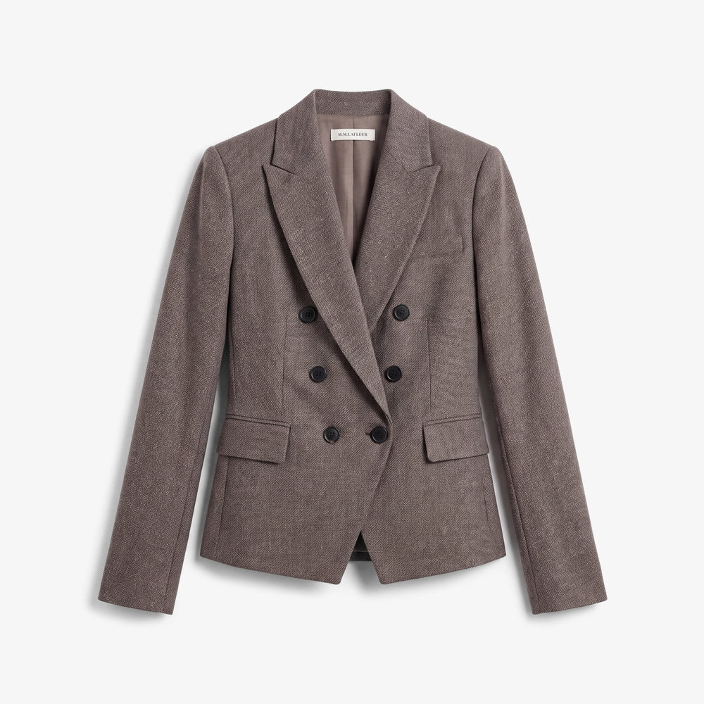 Priscilla Founder Blazer - Knit Suiting :: Charcoal Brown