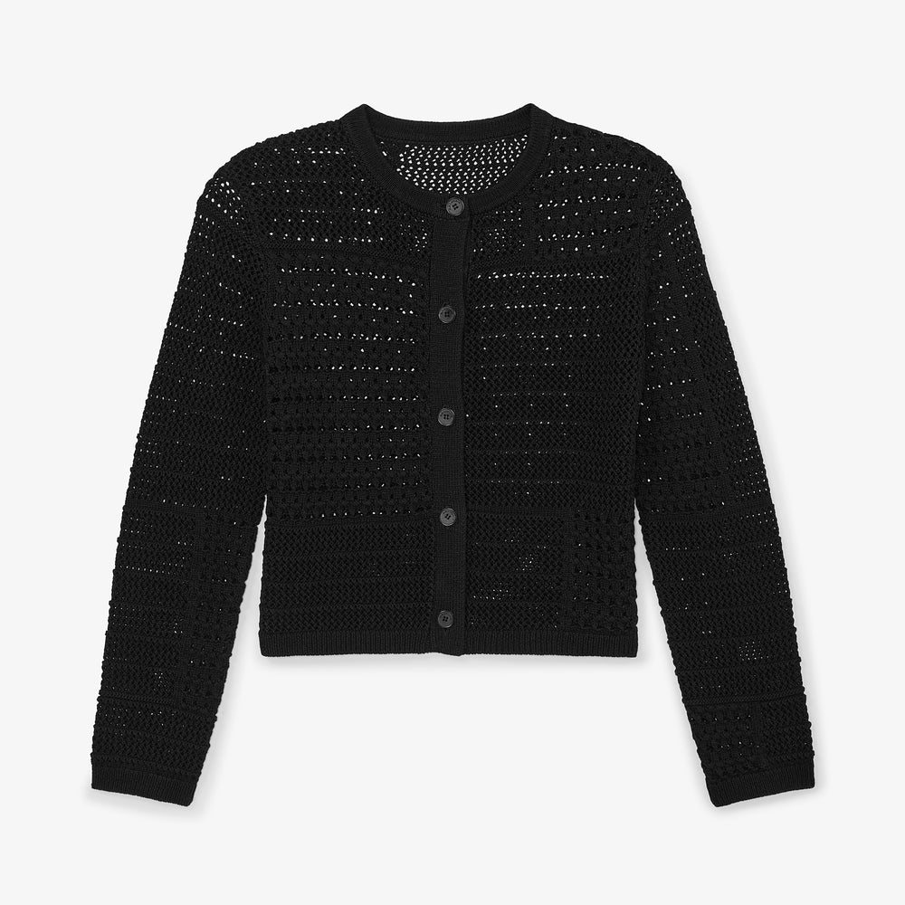 Packshot image of the zosia cardigan in black