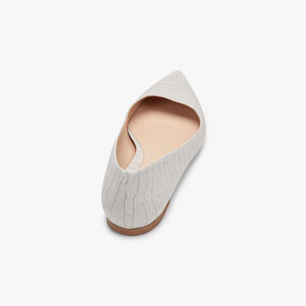 Packshot image of the Rowan Flat--Embossed Croc in Gray