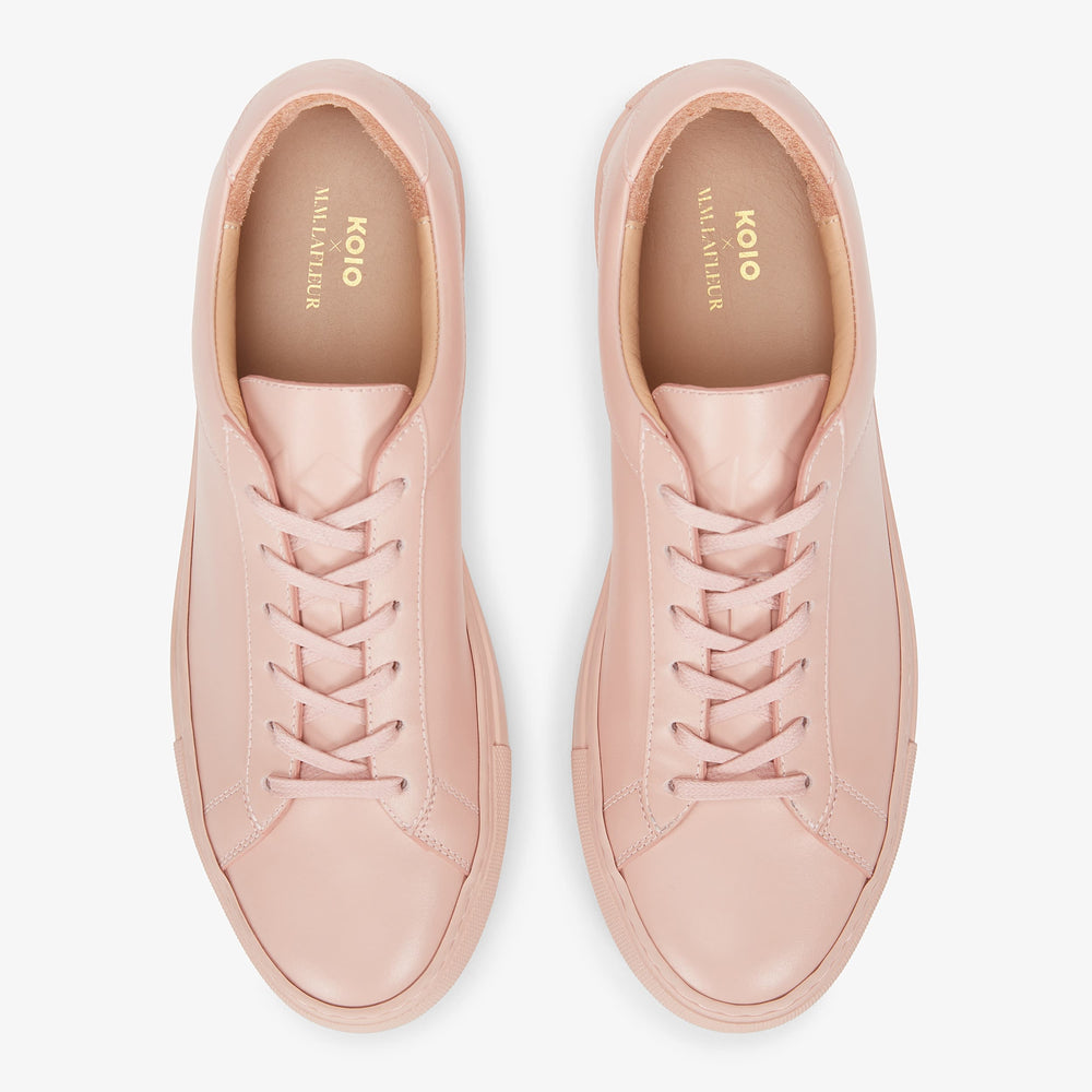 packshot image of M.M.LaFleur x Koio Capri Low-Top Sneakers—Leather in Azalea