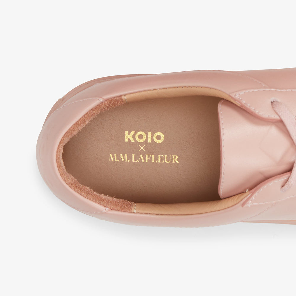 packshot image of M.M.LaFleur x Koio Capri Low-Top Sneakers—Leather in Azalea