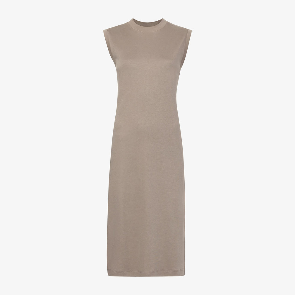 packshot image of the Lou Dress—Compact Cotton in pebble