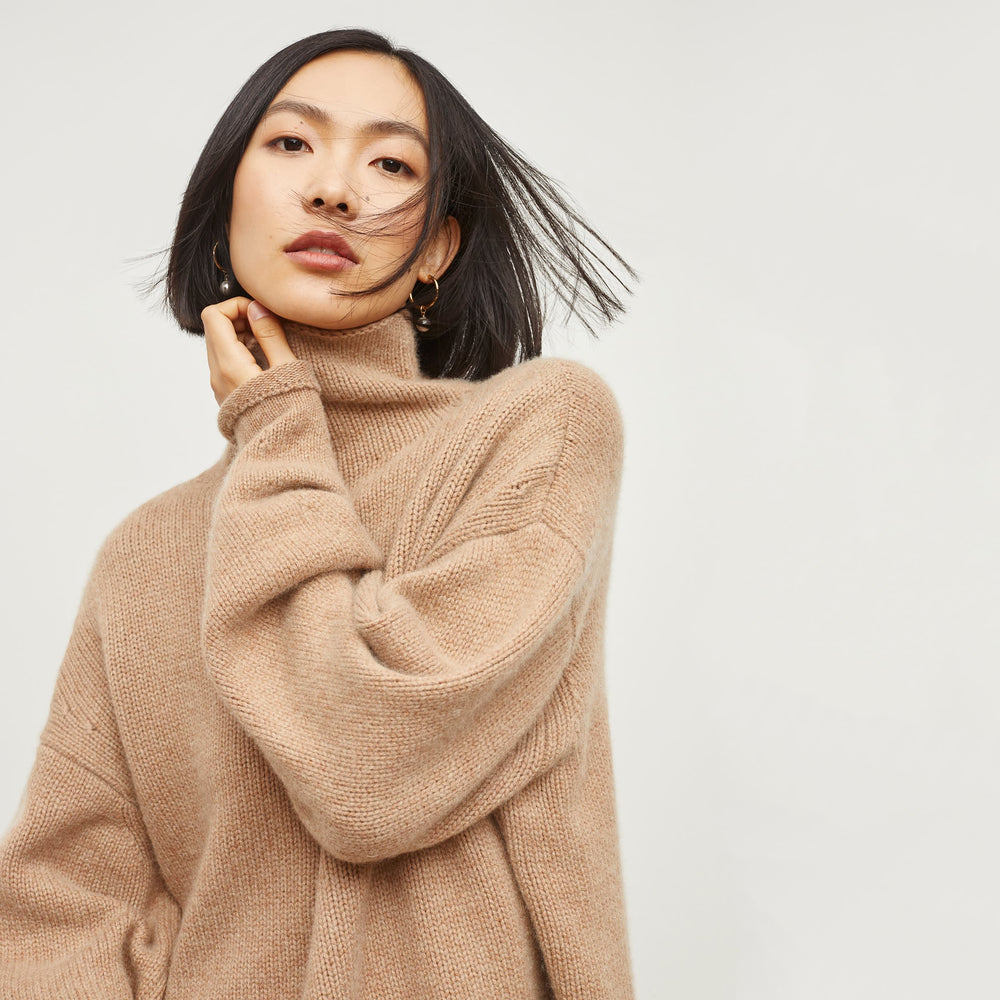 Lea Sweater - Plush Cashmere :: Light Maple