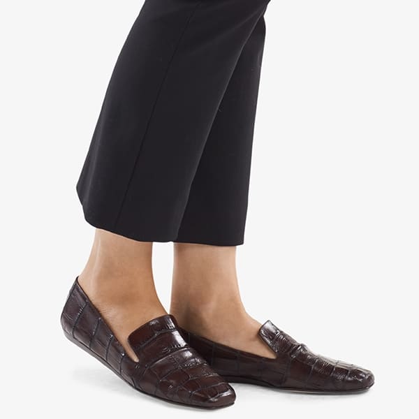 Grace Loafer - Embossed Croc :: Brown
