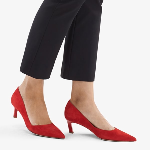 Lillian 1.0 Pump-Suede :: Vermilion