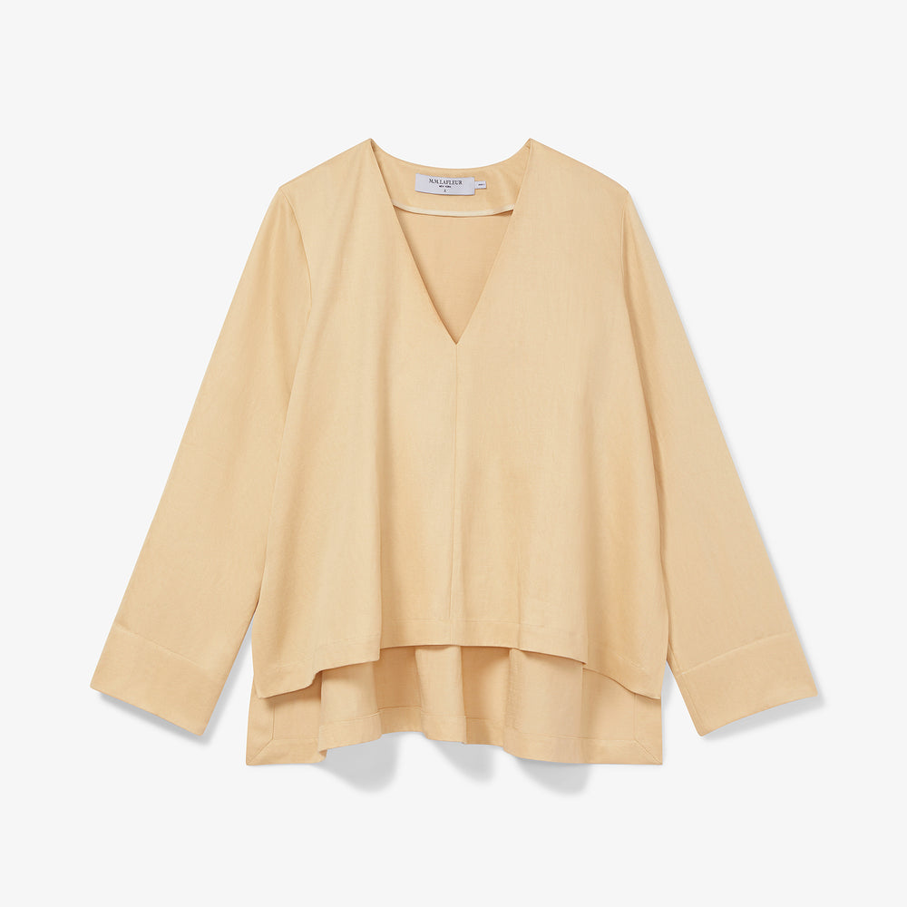 Packshot image of the Annette Top - Everyday Twill in Butter