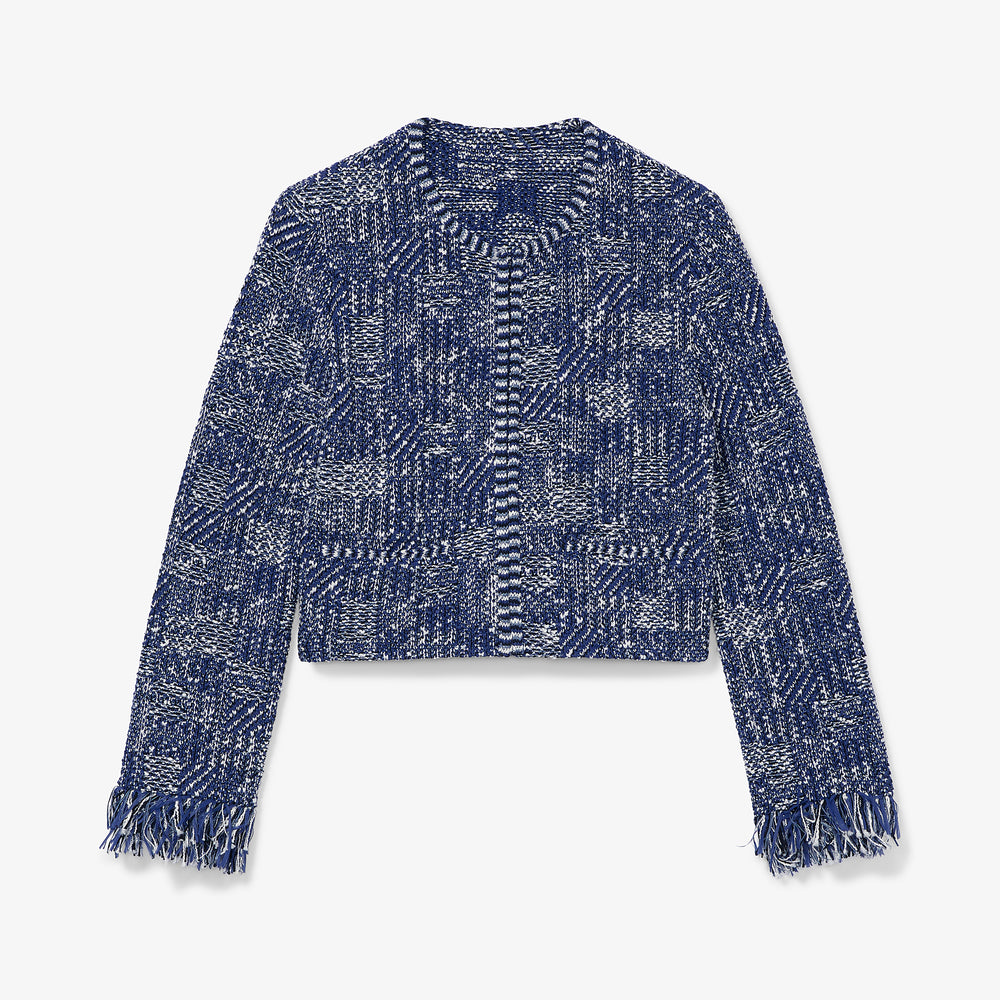 Packshot image of the Lilia Jacket - Interweave in Navy / Ivory