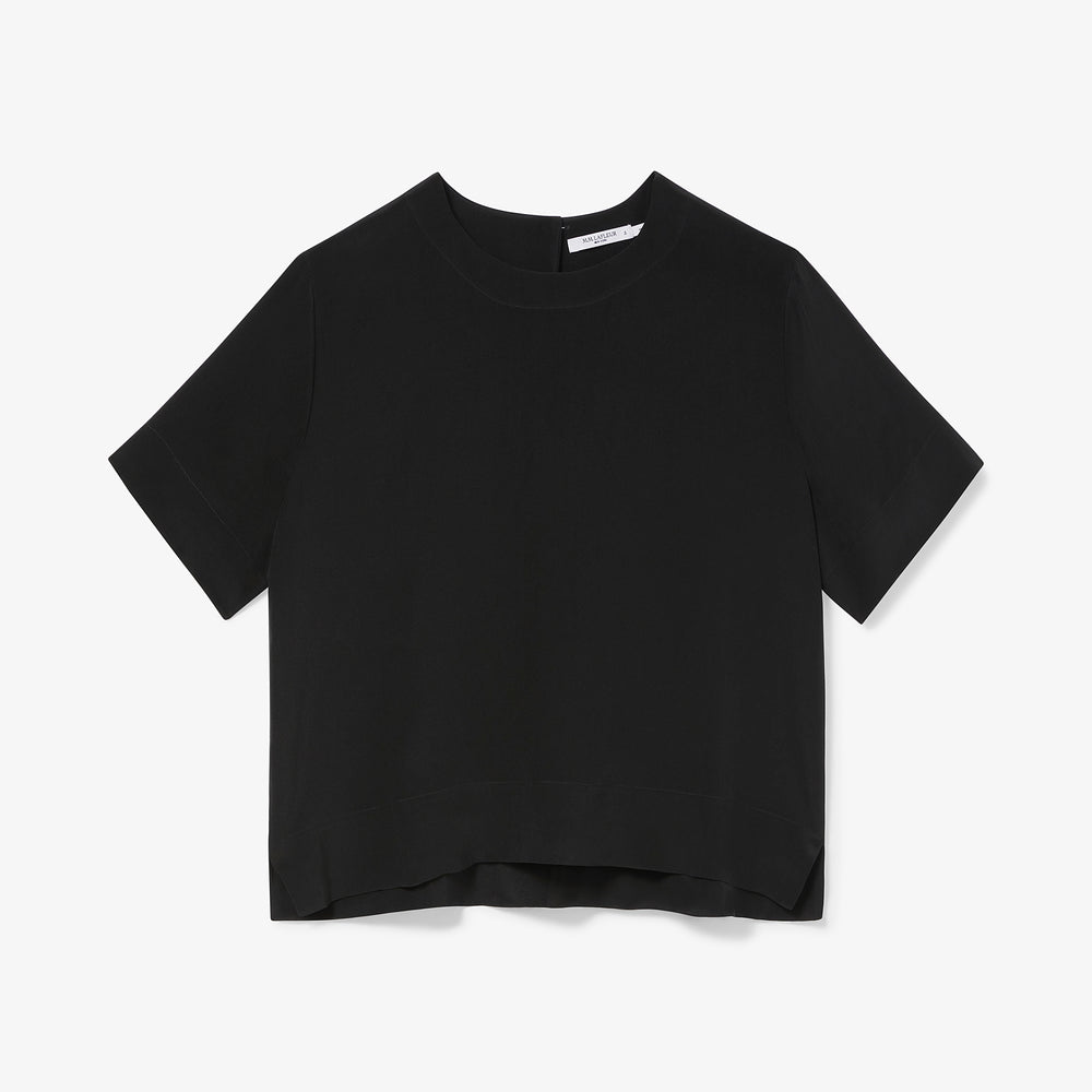 Packshot image of the Annika Tee - Washable Silk in Black