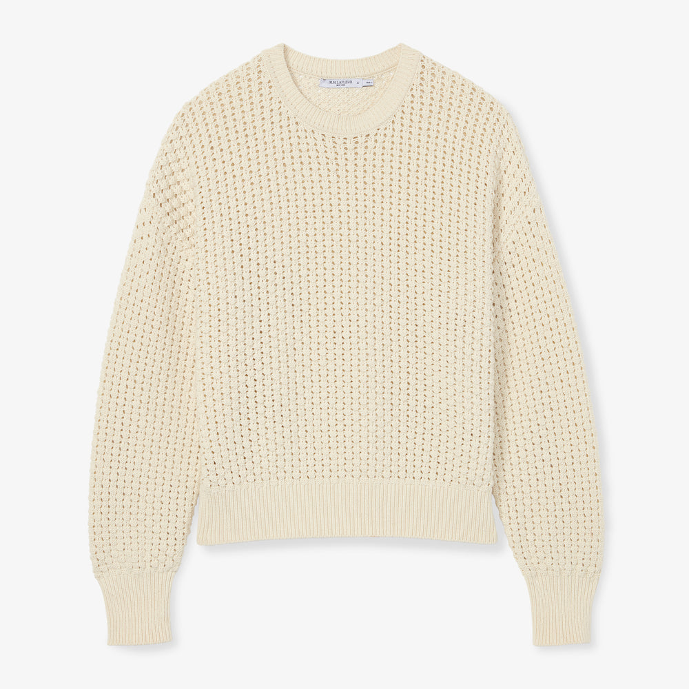 Packshot image of the Liam sweater popcorn knit in coconut