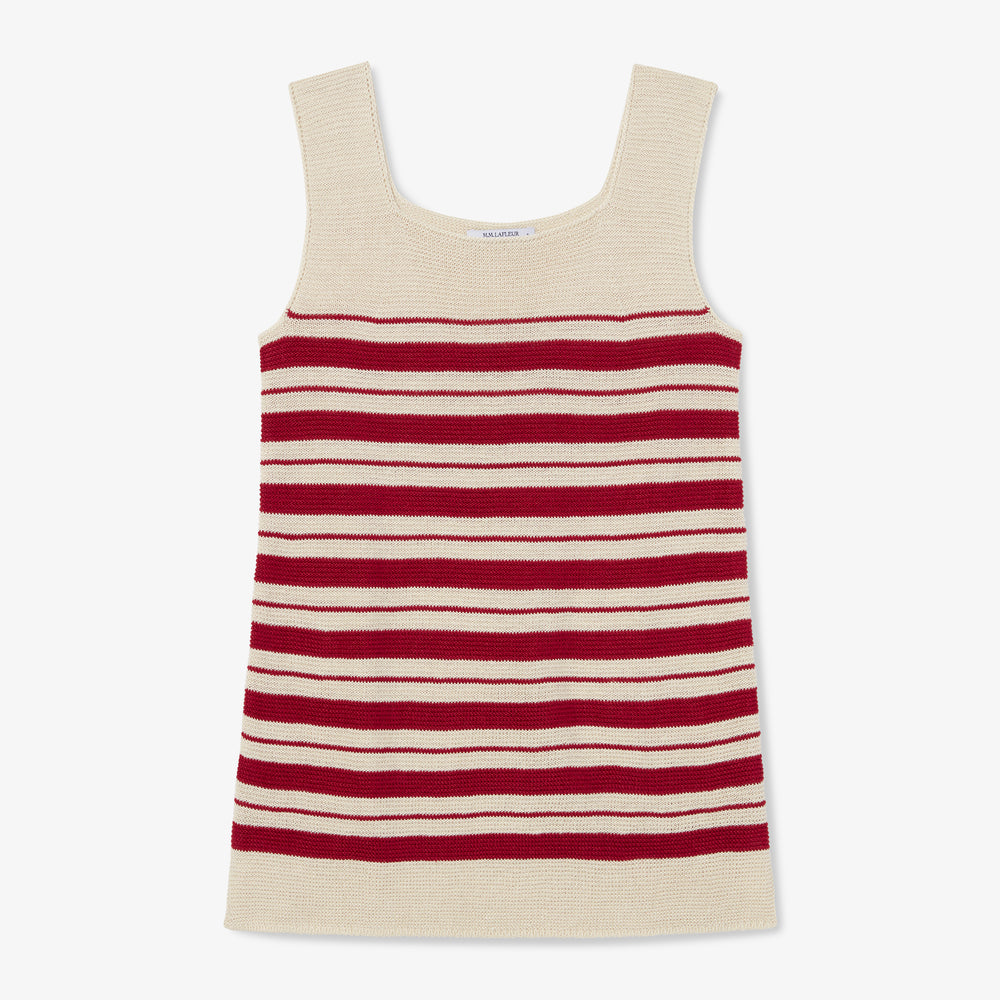 Packshot image of the Adele Tank in Crimson / Ivory