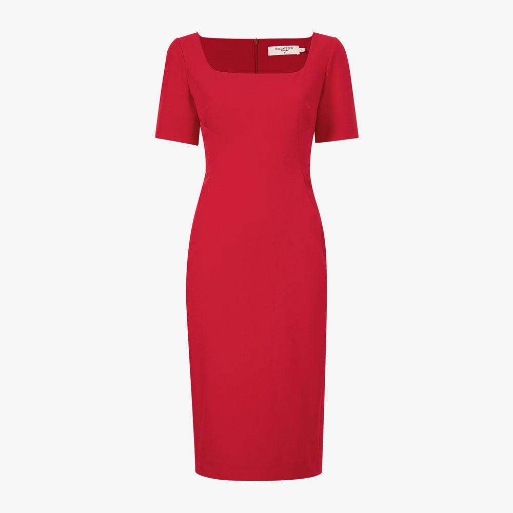 Packshot image of the Noa Dress - Recycled Wondertex in Rhubarb