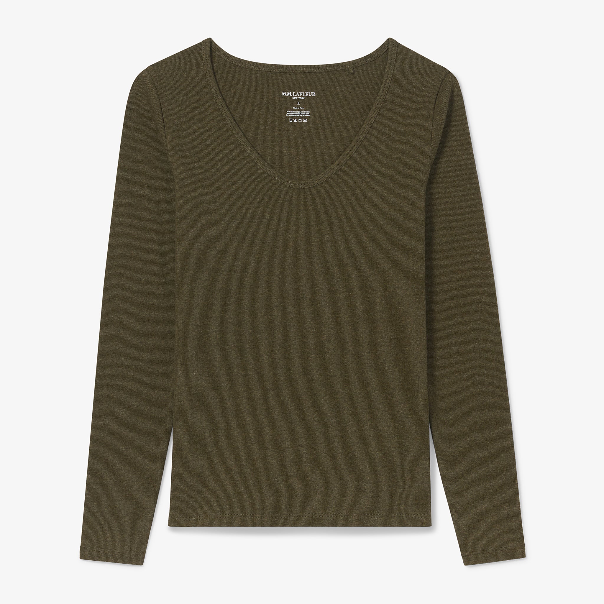Packshot image of the marcia top in army melange