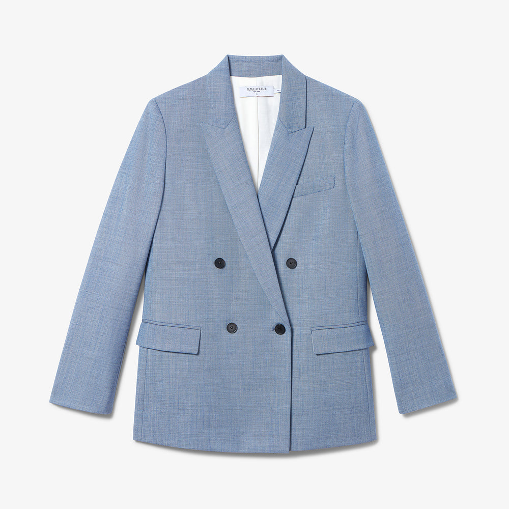 Packshot image of the ohara blazer in indigo and white