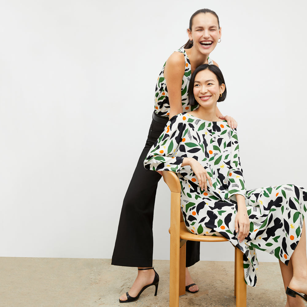 Alesia Dress - Washable Silk :: Icon Print