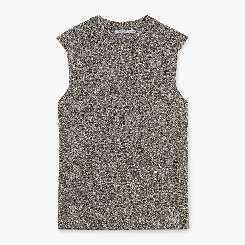 Packshot image of the Barbara Sweater—Knit Boucle in Black / White