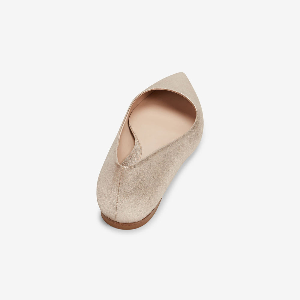 Packshot of Rowan flat in brushed metallic prosecco